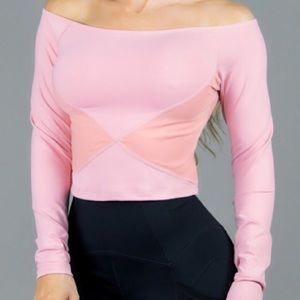 Buffbunny Pink long sleeve crop top XS